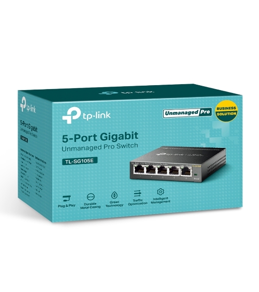 Коммутатор сетевой TP-Link SMB TL-SG105E 5-Port Gigabit Desktop Easy Smart Switch, 5 10/100/1000Mbps RJ45 ports, MTU/Port/Tag-based VLAN, QoS, IGMP Snooping