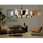 Люстра Ambrella light LH55513/9 BK/BS/CL черный/латунь/прозрачный E14*9 max 40W D760*760, фото 1
