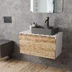 Комплект: тумба Bau Dream Blackwood 80, раковина BAU Cerama 48х37, темно-серая, смеситель Hotel Dream Black, черный матовый, фото11