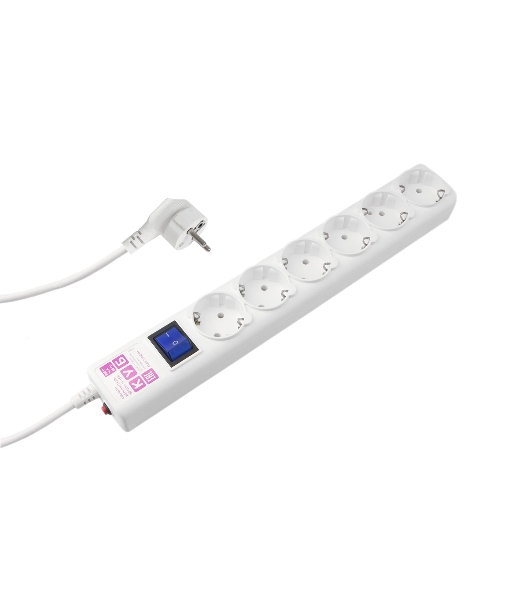 Сетевой фильтр-удлинитель PC бел 5м 6р, 16А, (3*1,5) SPG6-A5