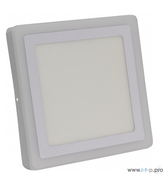 Светильник Smartbuy SBLSq1-DLB-18-3K-B Накладной (LED) светильник Квадрат с синей подсветкой DLB 18w/3000K+B/IP20