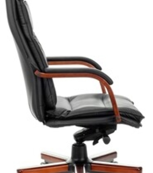 Кресло Бюрократ T-9927WALNUT/BLACK черный, кожа