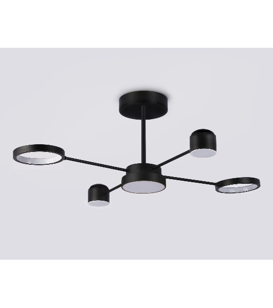 Потолочный светодиодный светильник Ambrella light FL51632/4+1 BK/GD черный/золото 3000K-6400K 48W 910*745*300 (ПДУ ИК)