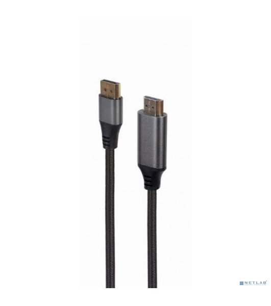 Кабель DisplayPort->HDMI Cablexpert CC-DP-HDMI-4K-6, 4K, 1.8м, 20M/19M, черный, экран, пакет