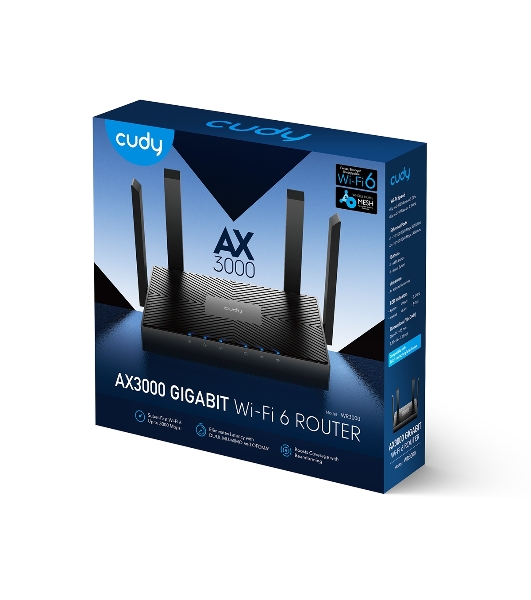 Роутер Cudy WR3000 AX3000 10/100BASE-TX/Wi-Fi черный