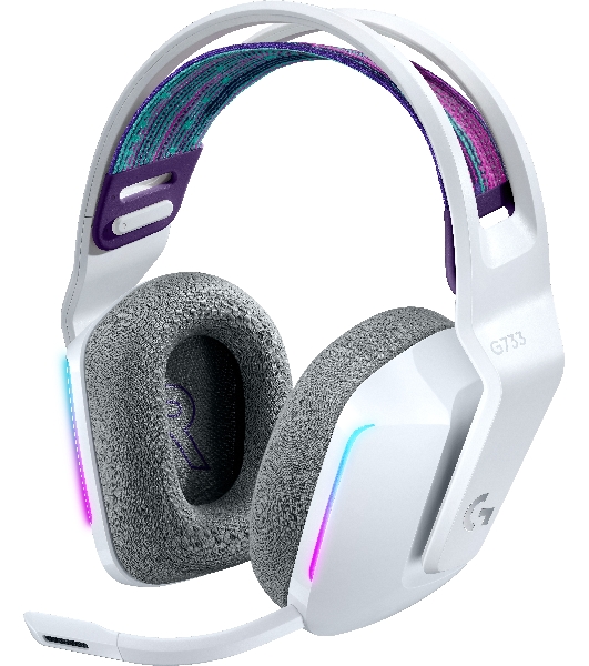Гарнитура Logitech G733 Lightspeed Wireless RGB Gaming белый, беспроводная, радиоканал, до 29 ч, подсветка