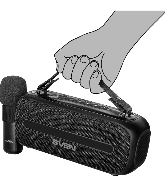 Колонка портативная SVEN PS-255 черный 12W 1.0 BT 3600mAh