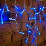 Гирлянда Neon-night Айсикл (бахрома) светодиодный, 4,8 х 0,6 м, белый провод, 230 В, диоды синие, 176 LED, фото 1