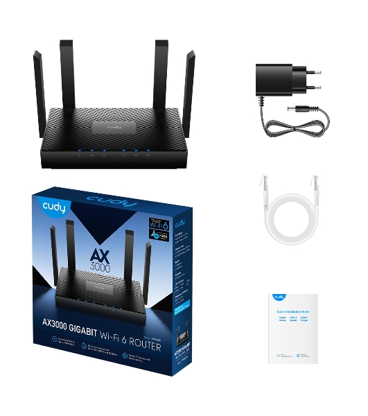 Роутер Cudy WR3000 AX3000 10/100BASE-TX/Wi-Fi черный
