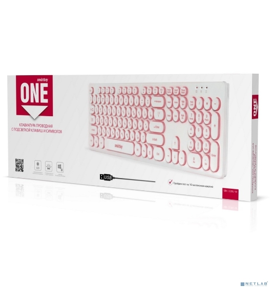 Клавиатура проводная с подсветкой Smartbuy ONE 328 USB белая SBK-328U-W