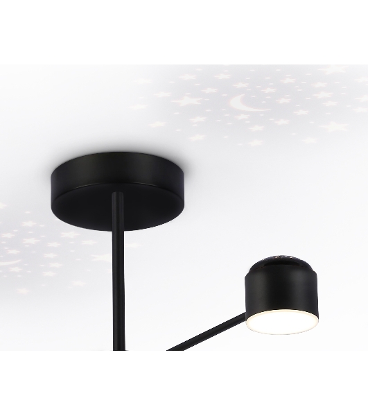 Потолочный светодиодный светильник Ambrella light FL51632/4+1 BK/GD черный/золото 3000K-6400K 48W 910*745*300 (ПДУ ИК)
