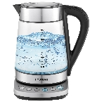 Чайник электрический Hyundai HYK-G3026 1.7л. 2200Вт серебристый/черный (корпус: стекло), фото 1