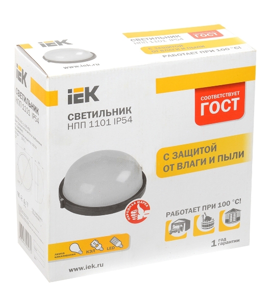 Светильник IEK LNPP0-1101-1-100-K01 НПП1101 белый/круг 100Вт IP54 IEK