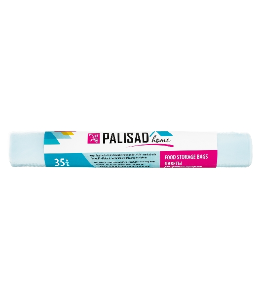 Пакеты для хранения продуктов Home Palisad особо прочные, 400x260 мм, 35 шт, голубой лед