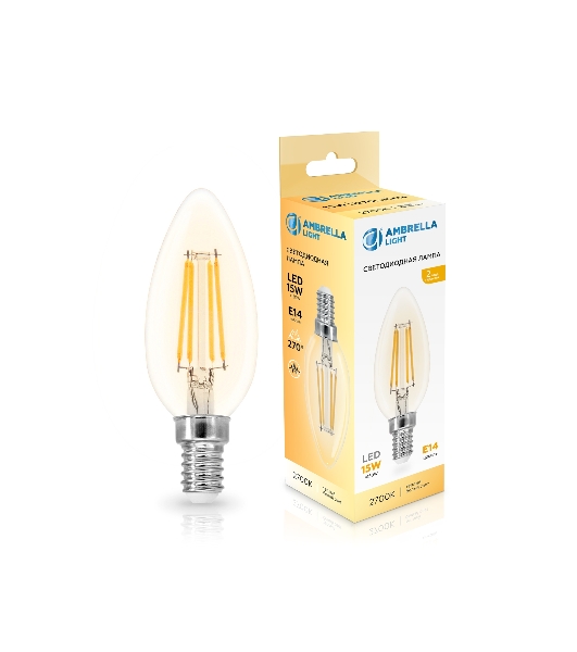 Лампа светодиодная 351513 Filament LED C35 15W E14 2700K 220-240V