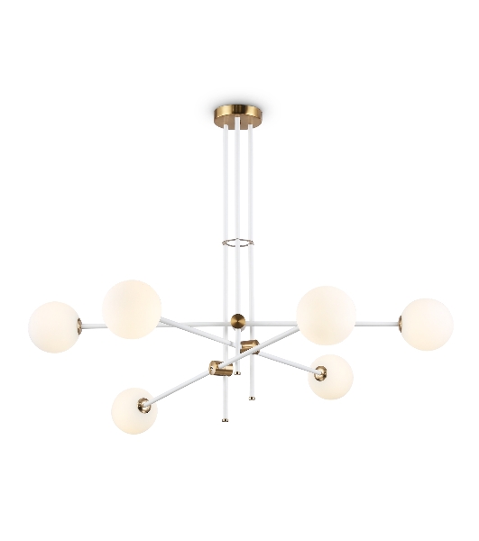 Светитльник Ambrella Light TR2521/6 WH/BS белый/латунь G9/6 max 10W D970*750