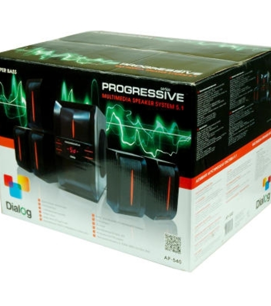 Акустическая система Dialog Progressive AP-540 черный акустические колонки 5.1, 40W+5*12W RMS, USB+SD reader