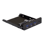 Планка USB на переднюю панель ExeGate U3H-623, 3,5', 3*USB3.0+1*TypeC, черная, металл, подсоединение к мат. плате12, фото 1