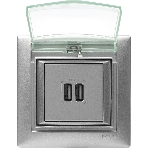 Розетка 2-ая USB 770270 Legrand Valena Алюминий, фото3