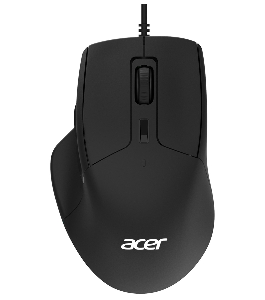 Мышь проводная Acer OMW130 черный, 3600 dpi, USB, кнопки - 6