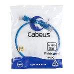 Шнур комм. Cabeus, кат. 5е, неэкр., U/UTP, RJ45/RJ45, PVC, AWG24, 0.5м, синий, фото 1