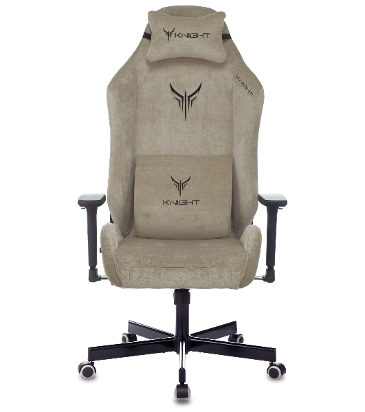 Кресло игровое Бюрократ Knight N1 Fabric бежевый Light-21, с подголов. крестовина металл
