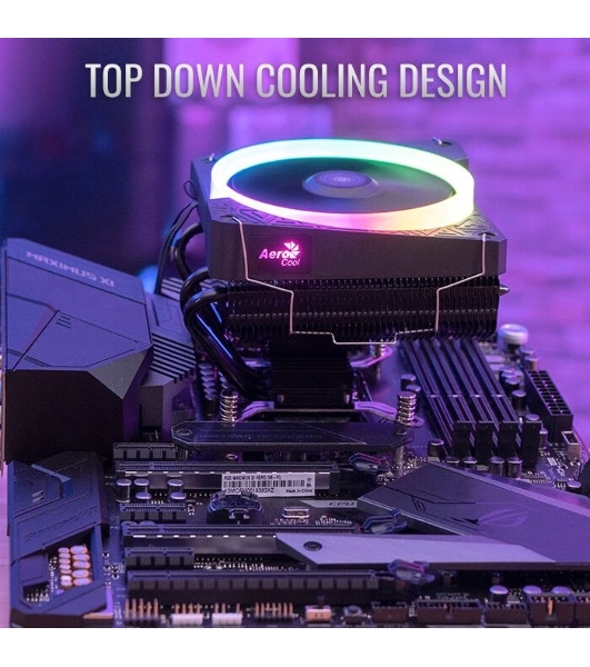 Кулер для процессора AeroCool/Formula Cylon 3H черный, 120 мм, алюминий, 1800 об/мин, 24.3 дБ, 4 pin, 125 Вт, 98 мм