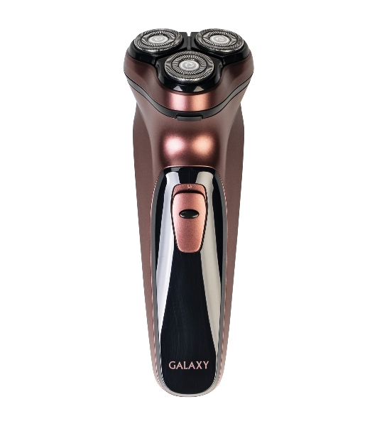 Электробритва Galaxy Line GL 4209, бронзовый, аккумуляторная, 5 Вт, Li-Ion аккумулятор емкостью 600 мА*ч, вр. непр. работы до 1,5 ч, ножи из нержавеющей стали, 3 независимые плавающие головки, возможность промывки бреющего блока, индикатор заряда и работы, встроенный триммер для подравнивания висков, USB зарядка