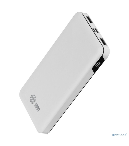 Портативный аккумулятор Cactus CS-PBFSKT-10000 10000mAh 2.1A 2xUSB белый