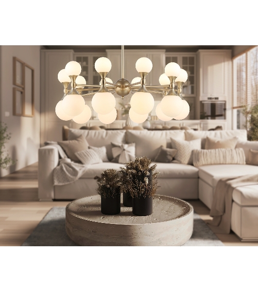 Люстра Ambrella light LH51051/20 GD/FR золото/белый матовый G9*20 max 28W D750*460