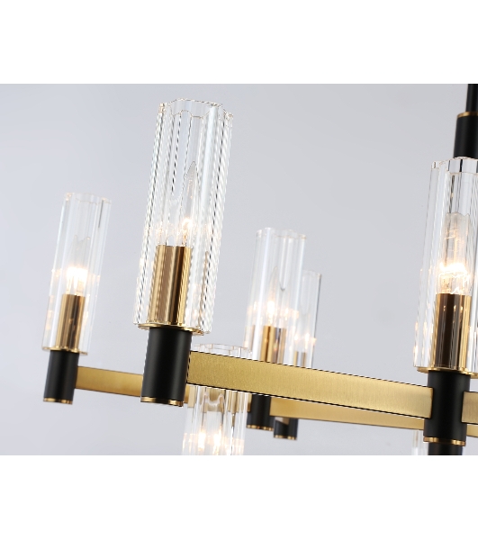 Люстра Ambrella light LH55515/12 BK/BS/CL черный/латунь/прозрачный E14*12 max 40W D860*905