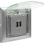 Розетка 2-ая USB 770270 Legrand Valena Алюминий, фото2
