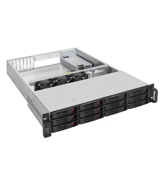Серверный корпус ExeGate Pro 2U660-HS12 (RM 19', высота 2U, глубина 660, БП 1U-1200ADS, 12xHotSwap)