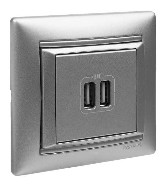 Розетка 2-ая USB 770270 Legrand Valena Алюминий