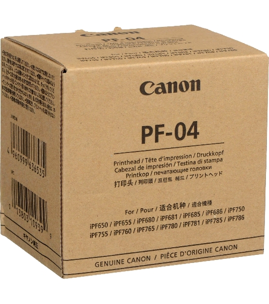 Печатающая головка Canon PF-04 (3630B001) черный для Canon iPF650, iPF655, iPF670, iPF680, iPF685, iPF750, iPF755, iPF760, iPF765, iPF770, iPF780, iPF785, iPF830, iPF840, iPF850.