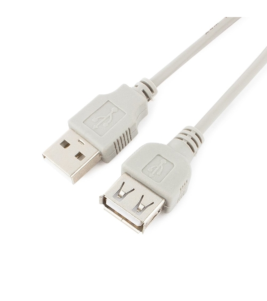 Кабель-удлинитель USB2.0 Cablexpert CC-USB2-AMAF-75CM-N, AM/AF, медь, Pro, 75 см, серый, пакет