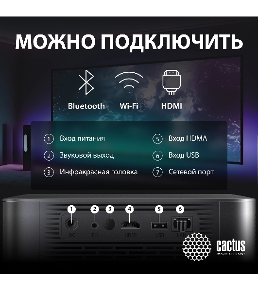 Проектор Cactus CS-E2.SG DLP 5600Lm (1920x1080) 200000:1 ресурс лампы:20000часов 1xUSB typeA 1xHDMI 4.2кг