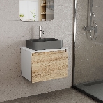 Комплект: тумба Bau Dream Blackwood 60, 1 ящик, раковина BAU Cerama 48х37, темно-серая, смеситель Hotel Dream, нерж сталь, фото9