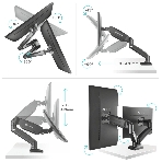 Кронштейн ONKRON G160 для монитора 13'-32' настольный, черный, фото36