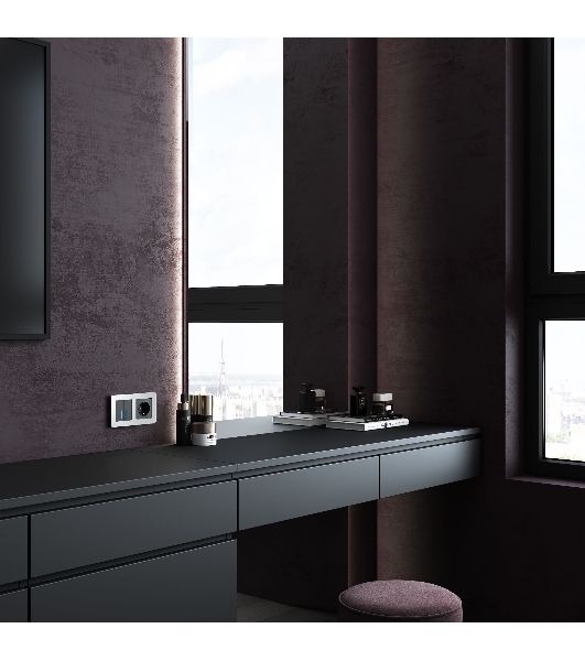 Рамка на 2 поста Platinum (алюминий) W0022606