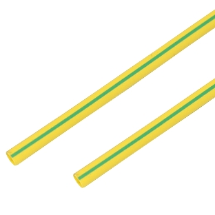 Термоусадочная трубка PROconnect 60/30 мм, желто-зеленая, упаковка 10 шт. по 1 м