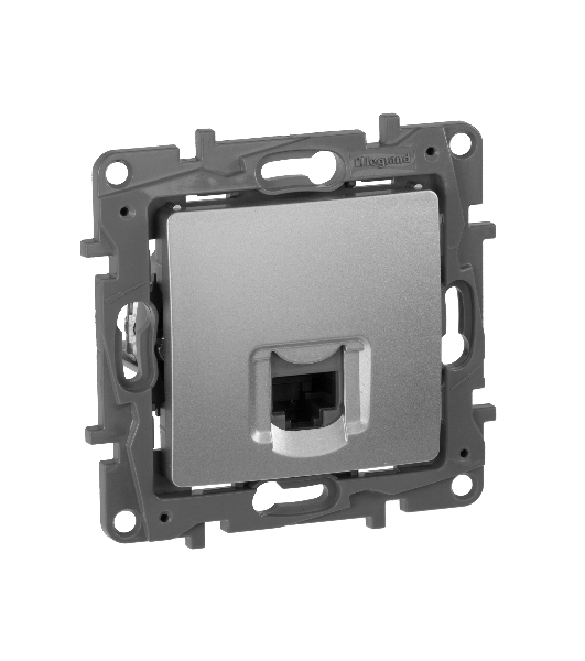 Информационная розетка RJ 45, категория 5e, UTP, Etika, алюминий