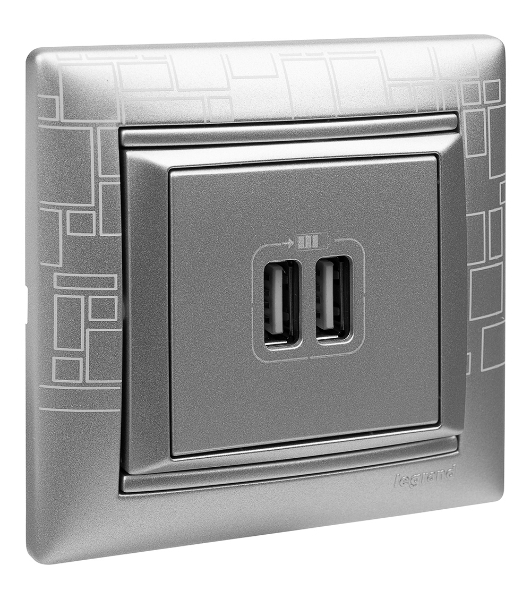Розетка 2-ая USB 770270 Legrand Valena Алюминий