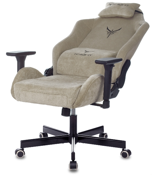 Кресло игровое Бюрократ Knight N1 Fabric бежевый Light-21, с подголов. крестовина металл