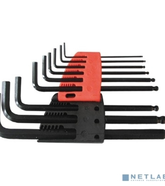 Ключи шестигранные FIT IT средние с шаром, 1,5 - 10 мм 9 шт. CrV 64195