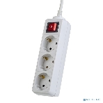 Сетевой удлинитель Perfeo с кнопкой 'POWERMATE', PF_A4679 (3,0 м, 3 розетки, белый(PF-PM-3/3,0-W)), фото 1