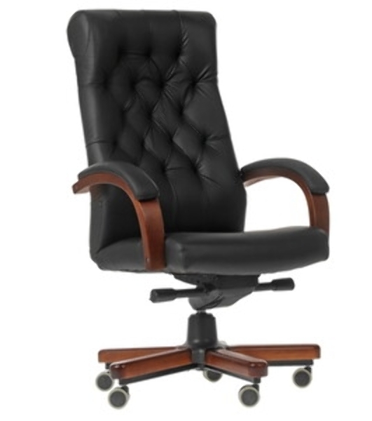 Кресло Бюрократ T-9928WALNUT черный, кожа