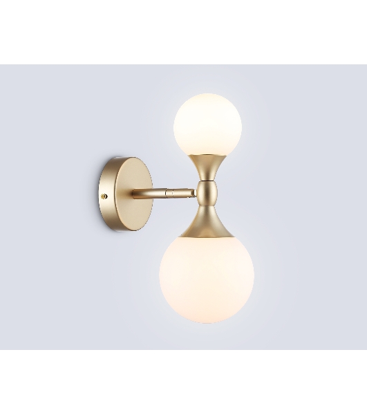 Настенный светильник Ambrella light LH51053/2 GD/FR золото/белый матовый G9*2 max 28W 120*195*300