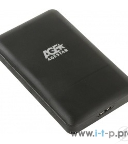 Внешний корпус для HDD/SSD AgeStar 3UBCP3 SATA пластик черный 2.5'