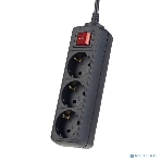 Сетевой удлинитель Perfeo с кнопкой 'POWERMATE', PF_A4678 (3,0 м, 3 розетки, черный (PF-PM-3/3,0-B)), фото 1